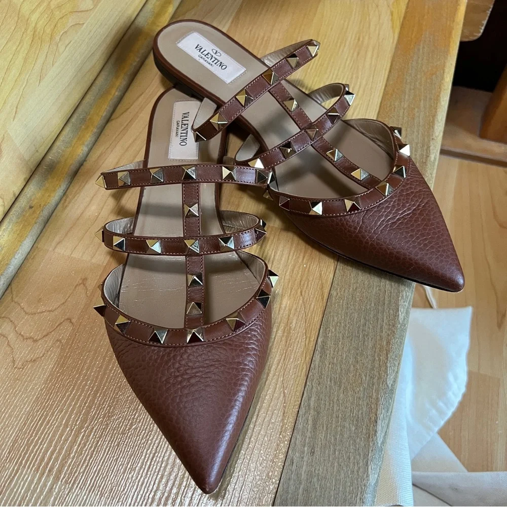 Sold - Valentino Rockstud Mules Sz 38.5 - Picture 1 of 8